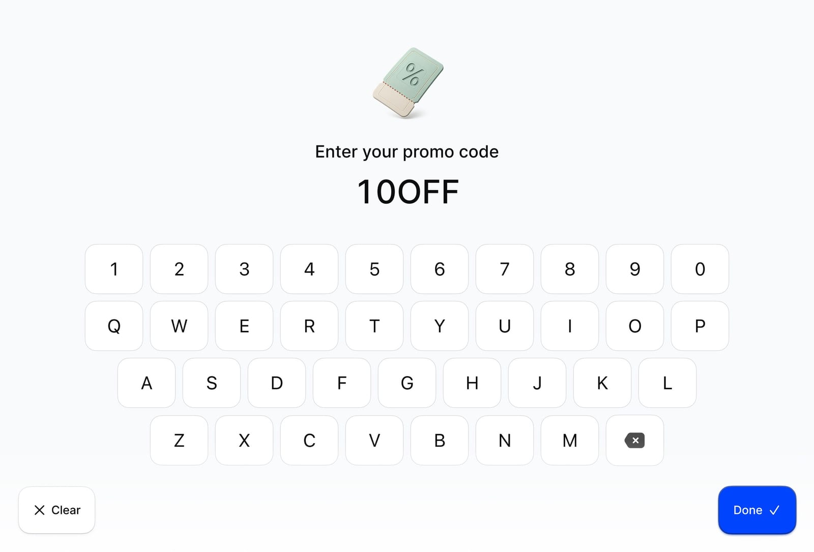 Applying a coupon at the kiosk